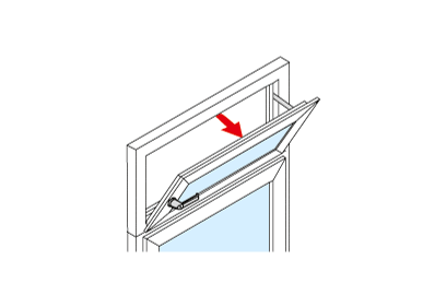 Hinged transom window